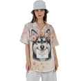 thumbnail image 4 of Happy Mother's Day Siberian Husky with Flower Crown and Greeting Card Hawaiian Shirt Breathable Summer Unisex Merch Husky Dog Lover Gifts - 13004, 4 of 6