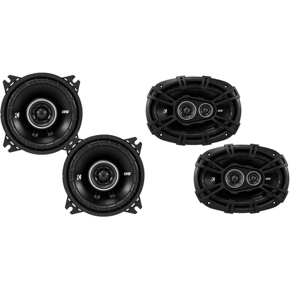 Kicker DSC6930 6x9-Inch (160x230mm) 3-Way Speakers w/ 43DSC404 4" Coaxial Bundle