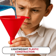 ROAD GENIE 4-Piece Stacking Funnels | Ranging 3.75 (9.5 cm) to 6 (15.2 cm) | Vibrant Red | Durable Plastic | Multi-Use for Home & Auto