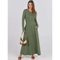 thumbnail image 4 of Luniro Women Fall Maxi Dresses Long Sleeve A-Line Flowy Fit & Flare 2025 Buttons Dress with Pockets, 4 of 9