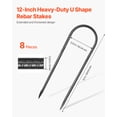 thumbnail image 2 of VEVOR 12-Inch 8 Pack Rebar Stakes Heavy Duty U Shape Galvanized Steel Ground Anchors, 2 of 9