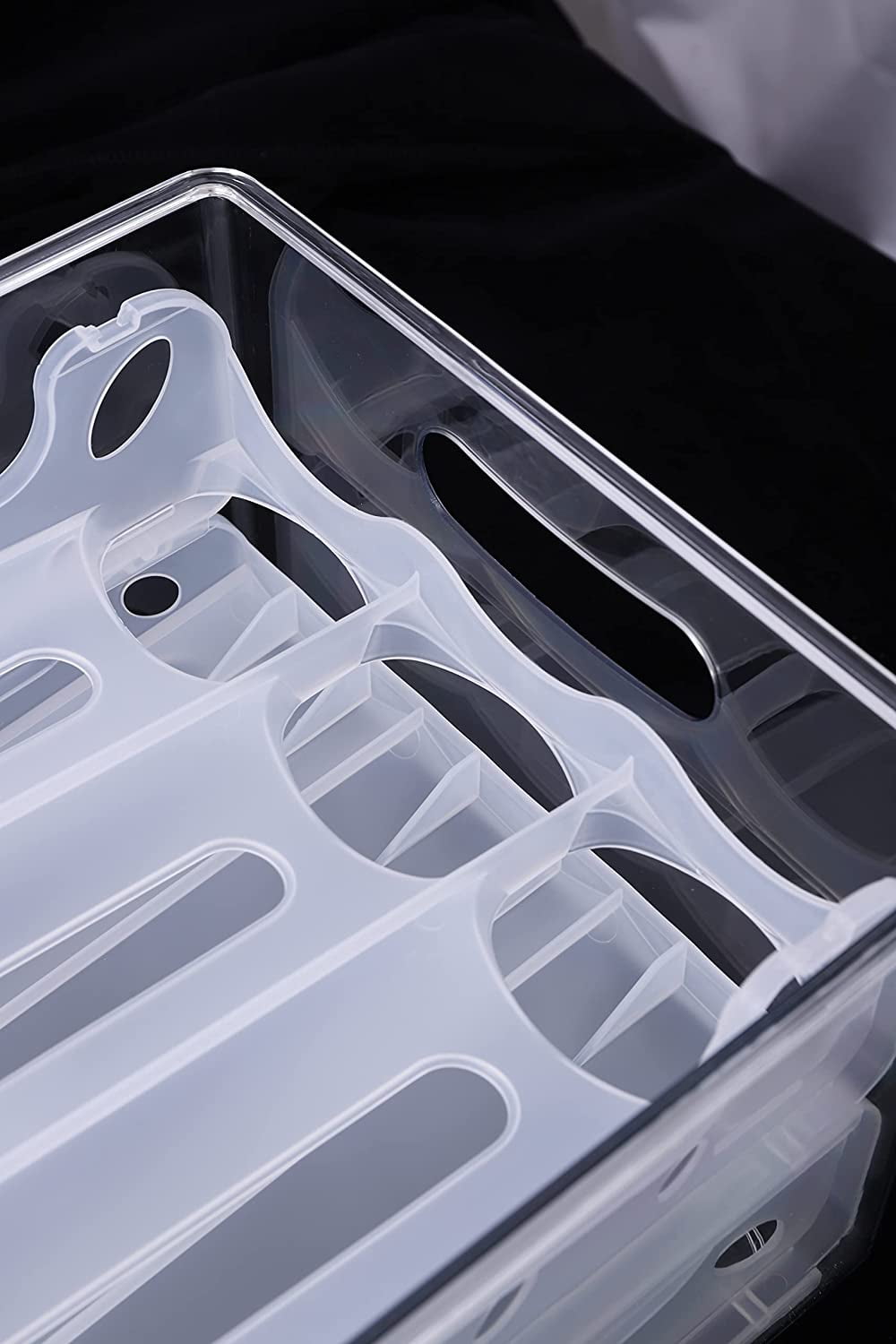 DENEST Egg Holder for Refrigerator, Pull Out Egg Refrigerator Drawer with Slide Design for 36 Eggs
