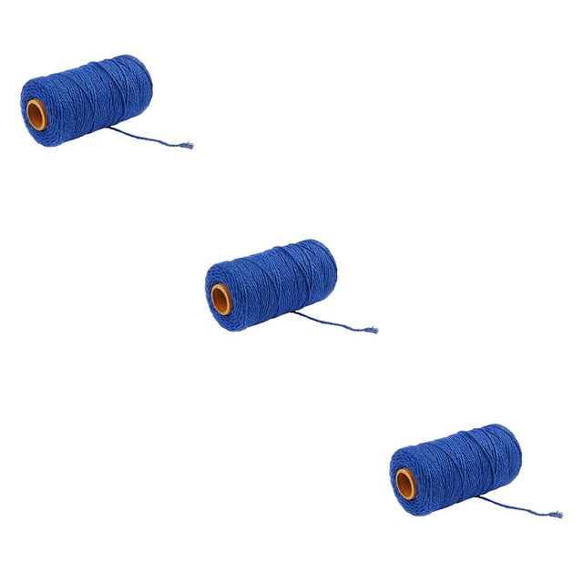 maskred 91.5m Cotton Cord Rope Crafts Macrame String Solid Color Cotton Yarn Rope Home Textiles Durable Do Not Fade Cotton Rope sapphire 3Set