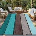 thumbnail image 3 of Fsddascl Aqua Grey Outdoor Rug for Patio/Deck/Porch, Non-Slip Large Area Rug 6 x 9 Ft, Vintage Stripe Farmhouse Wood Grain Ombre Indoor Outdoor Rugs Washable Area Rugs, Reversible Camping Rug Carpet, 3 of 5