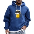 thumbnail image 2 of Jackets for Men Plus Size Hooded Sweatshirts Casual Round Neck Print Pullover Long Sleeve Sweatshirt,Coats for Men Dark Blue, 2 of 5