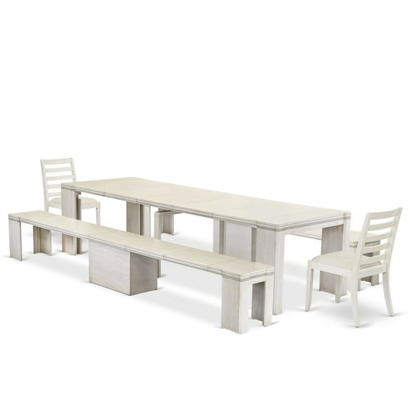 Luxe by East West Furniture 5 Pieces Extendable Dining Set Includes a Rectangle Kitchen Table