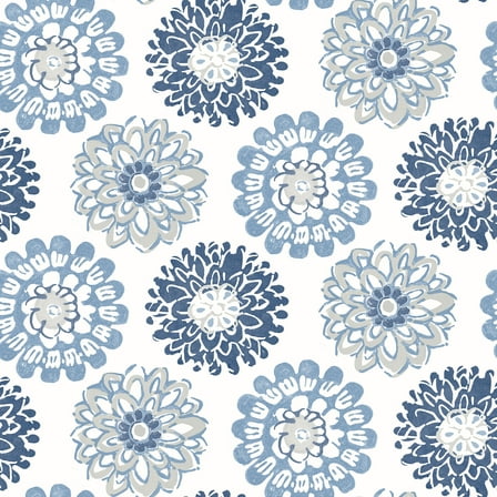 Chesapeake Sunkissed Blue Floral Prepasted Non Woven Blend Wallpaper, 20.5-in by 33-ft, 56.4 sq. ft.