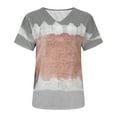 thumbnail image 4 of ALLLIST Spring Tops for Women 2024 Gray Graphic V-Neck Short Sleeve T-Shirts Blouses for Women S, 4 of 5