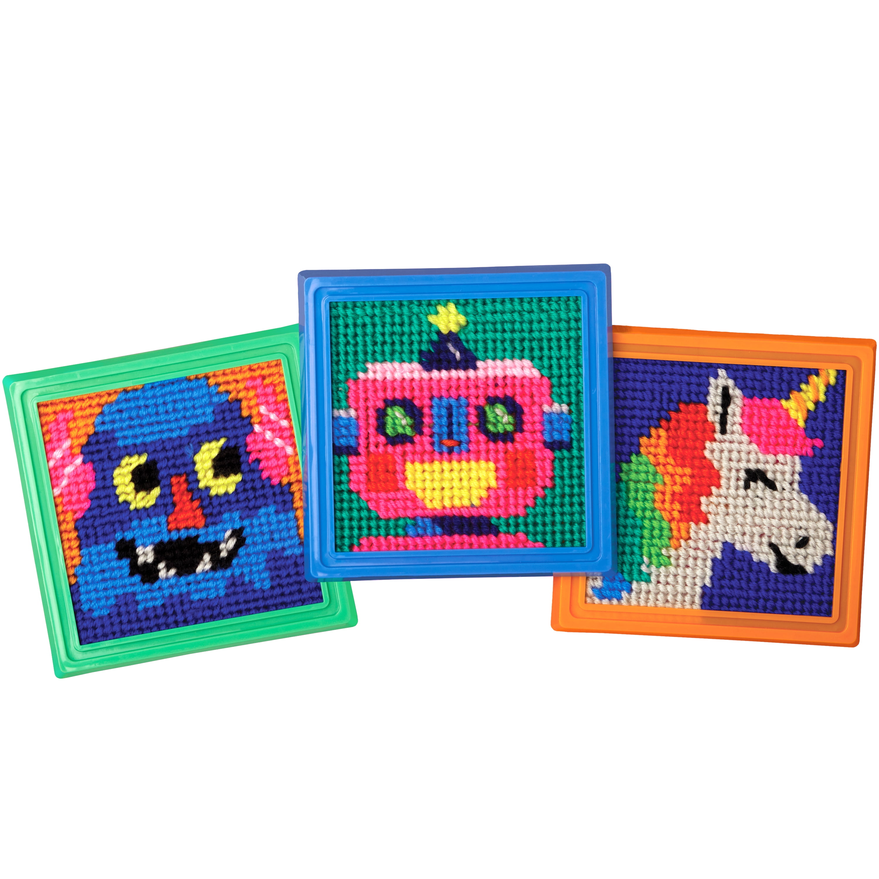 Smarts & Crafts Go: Needlepoint Kit, 40 Pieces, Multi-Color, for Kids Ages 8+