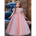 thumbnail image 2 of Girls Dress Color Mesh Dress Long Sequin Children's Skirt Girls Piano Host Costumes#323, 2 of 4