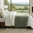 thumbnail image 2 of EVERGRACE Soft Chenille Throw Blanket for Couch, Cozy Plush Fuzzy Decorative Chenille Knit Throw Blanket with Tassels, Lightweight Blanket and Throws for Bed Sofa Gift Home Decor, Sage Green 50"x60", 2 of 8