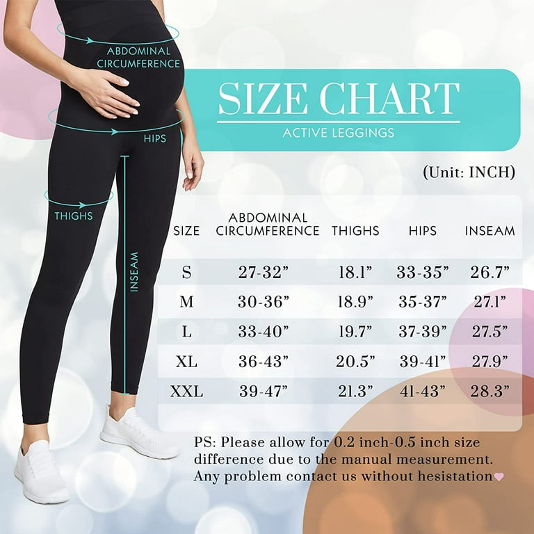 Terramed Maternity Leggings Active Wear Over The Bump Pants Pregnancy  Shaping Over The Belly Postpartum Breastfeeding (XX-Large, Black) 