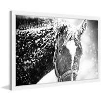 "White Horse Mask" Framed Painting Print