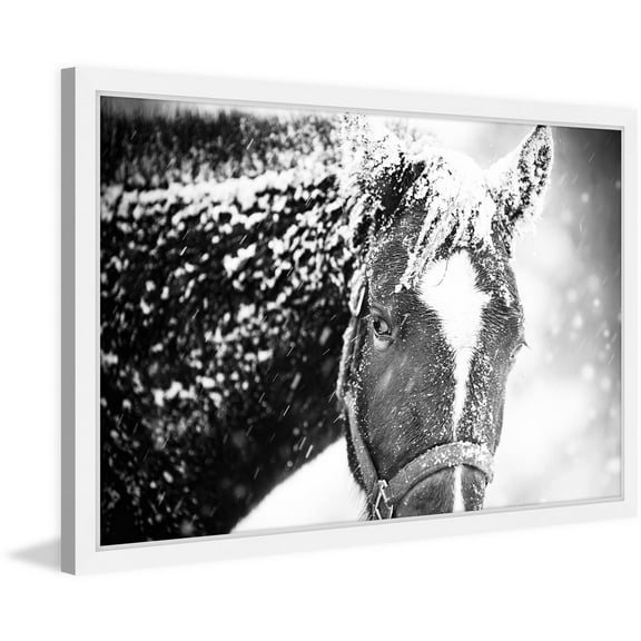 "White Horse Mask" Framed Painting Print