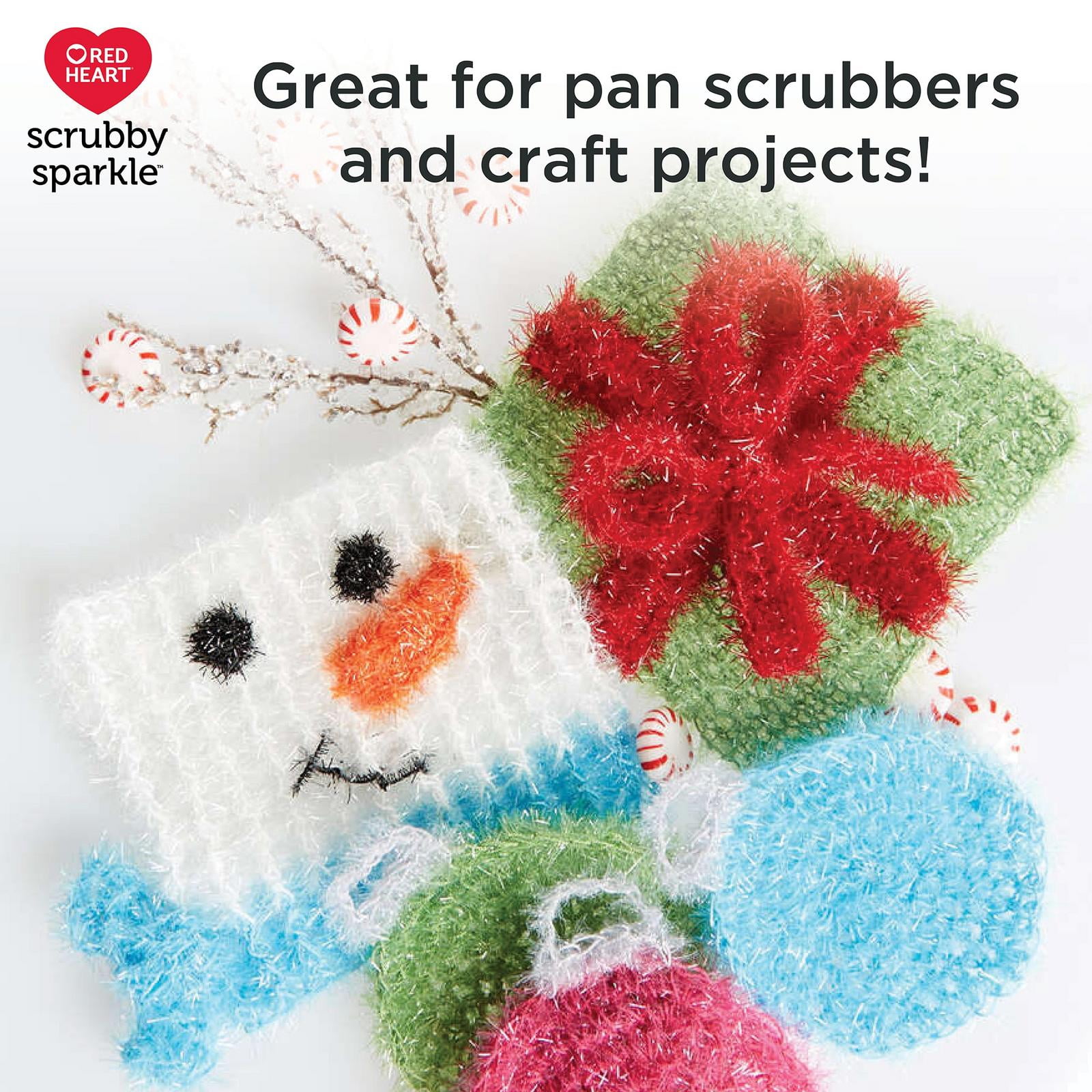 Red Heart® Scrubby Sparkle™ #4 Worsted (Medium) Polyester Yarn, Blueberry 3oz/85g 174 Yards