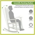 thumbnail image 4 of Dkelincs Patio Wood Rocking Chair Outdoor Porch Rocking with High Back and Handrail 243 lbs Capacity for Garden Lawn, White, 4 of 7