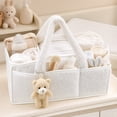 thumbnail image 3 of Diaper Caddy Organizer for Changing Table,Nursery Storage Bin with Handles,Storage Basket for Wipes,Baby Essentials Organizer,3 Compartments & 8 Pockets,with Cute Bear Decor,A, 3 of 6