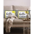 thumbnail image 2 of 2 Packs Decorative Cotton Throw Pillow Covers, Black White Stripe Hello Summer Lemon Fruits 12 x 20 Inch Rectangle Reversible Soft Cushion Case for Couch Bedroom Sofa Living Room Chair Car, 2 of 6