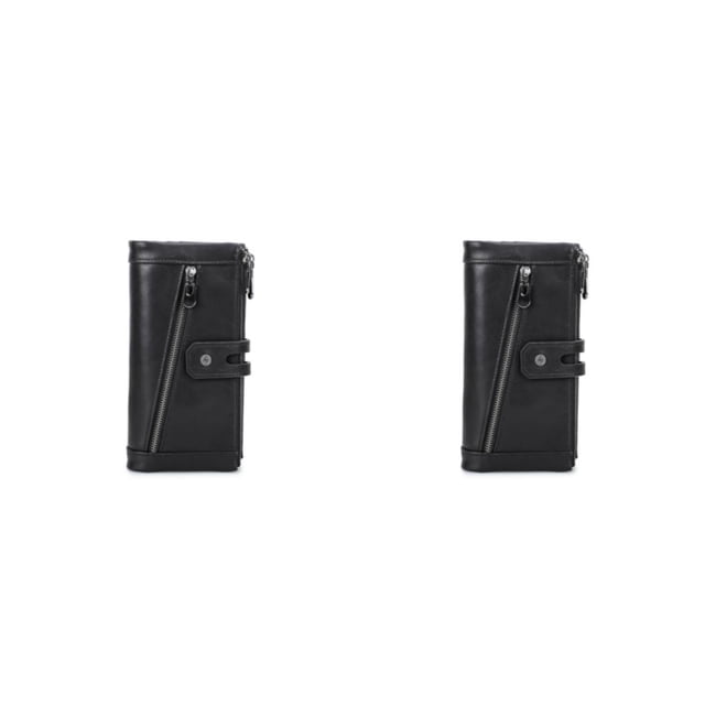 Qarigey Cartera de cuero para mujer, con cremallera, bolsillo para monedas, tarjetero de Color sólido, carpeta de fotos, compartimento para Type2 NO2