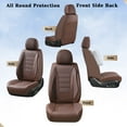 thumbnail image 4 of Coverado Front Car Seat Covers, Stylish Faux Leather 2 Seat Protectors, Automotive Interior Accessories Universal Fit for Most Cars, Brown, 4 of 7