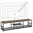 thumbnail image 3 of VECELO TV Stand up to 80 Inches, Industrial 70.86" Entertainment Center with Storage and Mesh Shelf for Living Room/Bedroom, Brown, 3 of 9