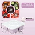 thumbnail image 3 of Caperci 5 Pack Lunchable Box Reusable -660ml 5 Compartment Lunchable Boxes Container, Dishwasher Safe, ​Virgin PP White Lid + Solid-Colored Box Body​ (Light Color), 3 of 7