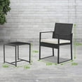 thumbnail image 5 of FDW Patio Bistro Set 3 Pieces Outdoor Wicker Chair Patio Rattan Furniture Wicker Conversation Sets Backyard Garden Balcony Poolside,Beige, 5 of 8