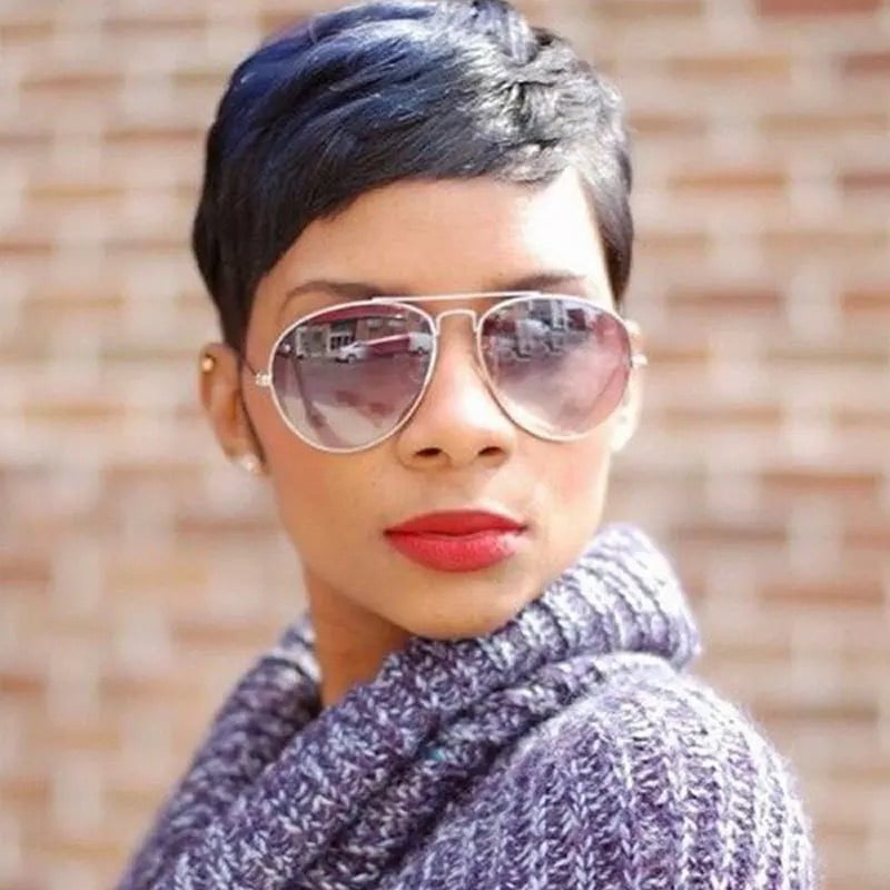 Black Brazilian Real Human Hair s For Women Short Human Hair Straight s Layered s For Black Women