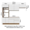 thumbnail image 3 of Cocina Integral MADESA Glamy 270 cm Marrón/Blanco, 3 of 5