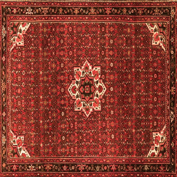 Ahgly Company Indoor Square Medallion Orange Traditional Area Rugs, 8' Square