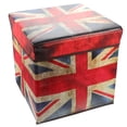 thumbnail image 1 of MasteelfCA Storage Ottoman Household Folding Storage Ottoman Stool British Flag Pattern Stool, 1 of 9