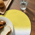 thumbnail image 3 of Yellow White Grey Ombre Round 13 Inch Placemats Set of 2, Modern Abstract Aesthetics HeatResistant Non Slip Place Mats for Dining Table, Wipeable Braided Kitchen Table Mats for Housewarming, 3 of 9