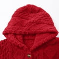 thumbnail image 6 of Women's Fleece Hooded Button Up Cardigan Jacket, Sweatshirt for Women Chunky Fleece Sherpa Lined Casual Coat Button Up Sherpa Lined Fleece Cardigan Coat Cute Sweatshirts, 6 of 9