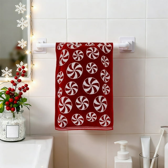 Decoraciones para San Valentín, adornos para San Valentín, regalos para San Valentín, fundas de almohada de doble cara de algodón puro rojo navideño, toalla facial gruesa, toallas de algodón de regalo