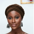 thumbnail image 7 of 3 Pcs African Women Turban Caps Pre-Tied Twisted Turbans for Women Head Scarf for Women Hair Wraps Cover Beanie, 7 of 7