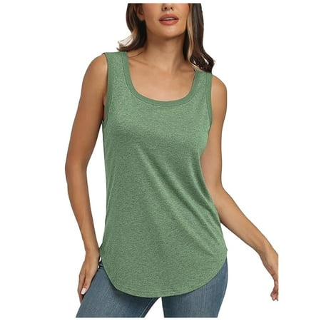 SNKSDGM Female Women s Tank Tops with Built in Bra Tank Tops for Women Sexy Casual Women s Summer Fashion Round Neck Loose and Casual Sleeveless Tank Top Tank Top with Suspender T Shirt Xl