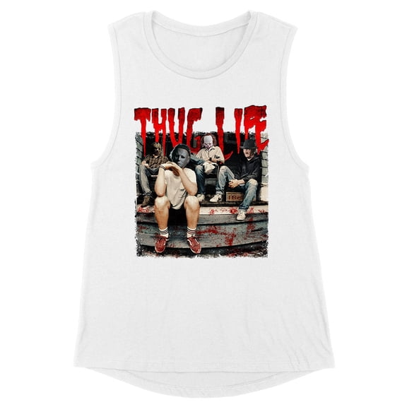 Horror Halloween Thug Life Women's Muscle Tank Large White