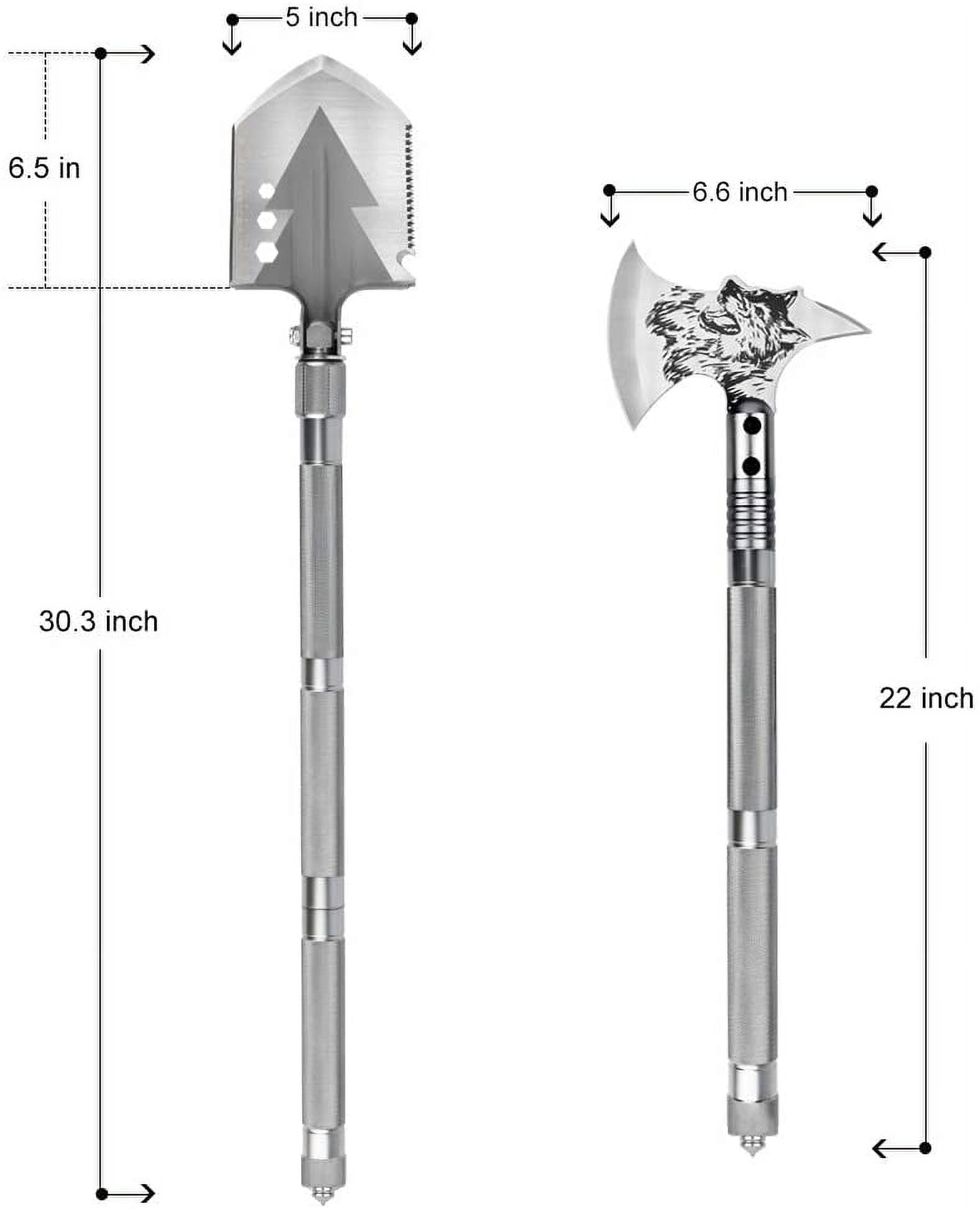 NEX Camping Shovel Axe Set Folding Portable Multi Tool Survival Kits