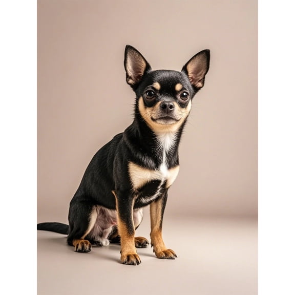 Black Chihuahua Diamond Painting DIY Kits 5D Diamond Art Full Round Drill Crystal by Number Stitch Embroidery Arts and Crafts for Living Room Bedroom Home Wall Decor 12x16 inch / 30x40cm