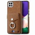 thumbnail image 2 of Nalacover Wallet Case for Samsung A22 5G, Premium Leather Case with Card Holder, 360°Rotation Ring Kickstand, RFID Blocking Protective Magnetic Back Clsoure Case for Samsung Galaxy A22 5G, Brown, 2 of 13