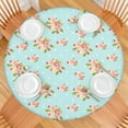 thumbnail image 2 of Round Fitted Tablecloth with Elastic Edges Fits 36"-44" Round Tables Pioneer Colorful Floral Waterproof Table Cover Washable Indoor and Outdoor for Party Kitchen Dinner Banquet Patio Picnic, 2 of 7