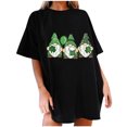 thumbnail image 1 of Birdeem Mode Femme T-Shirt Uni à Col Rond Imprimé à Manches Courtes Impression Blouse Ample Hauts, 1 of 5