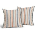 thumbnail image 2 of Navy Blue Orange Boho Striped Pillow Covers 16X16 Inch Set of 2,Herringbone Print Pattern Decorative Throw Pillow Covers Outdoor Farmhouse Cushion Case Couch Sofa Bed Decor, 2 of 5
