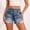 B_ Blue, variant on High Waist Denim Shorts, Ripped Frayed Hem, Distressed Wash, Bold Silhouette for urban street fashion Blue M