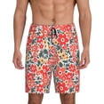 thumbnail image 1 of Fotbe Small Coral Red Flowers Pantalones Cortos de Pijama para Hombre, Ropa de Dormir, Pantalones de Pijama Cortos para Hombre-Medium, 1 of 6