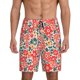 thumbnail image 1 of Balery Small Coral Red Flowers Pantalones cortos de pijama de punto de algodón para hombre con cinturilla y bolsillos-XX-Large, 1 of 6