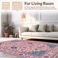 thumbnail image 2 of ODIKA 6'x9' Machine Washable Non-Slip Area Rug, Artful Black Floral Composition High Traffic Rug, Pink, 10754, 2 of 7
