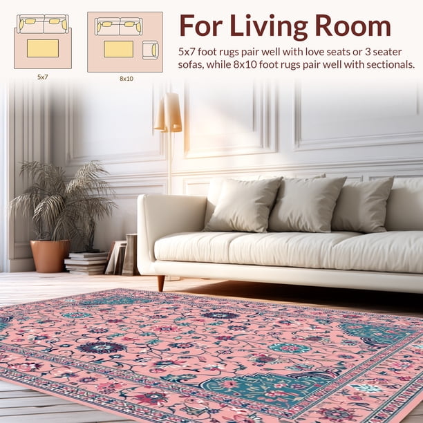 ODIKA 6'x9' Machine Washable Non-Slip Area Rug, Artful Black