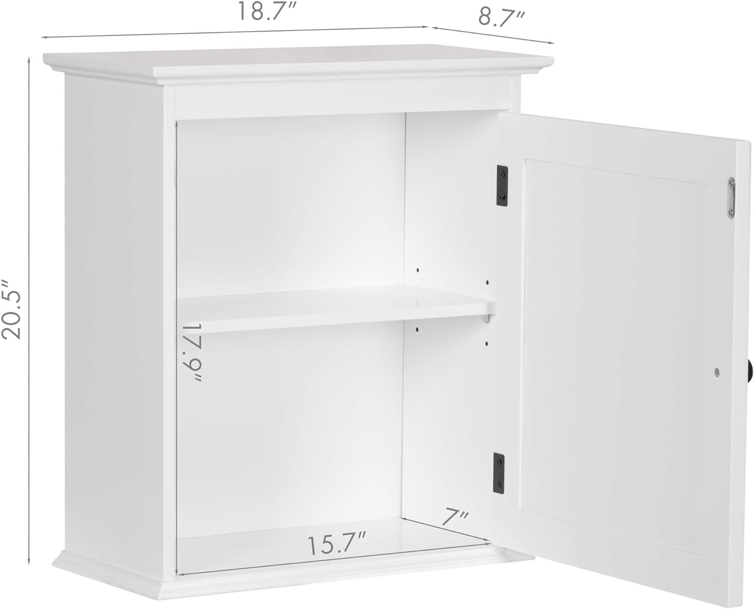 Spirich Wall Mounted Bathroom Cabinet with Adjustable Shelves and Magnetic Door Knob, White