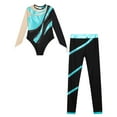 thumbnail image 3 of TiaoBug Kids Girls  Shiny Diamond Gymnastics Leotard Skating Jumpsuit with Pants Performance Outfits Blue Green 10, 3 of 5